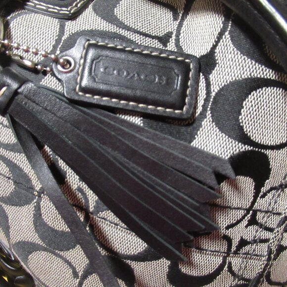 COACH Hampton black signature carryall satchel braided - Picture 8 of 14